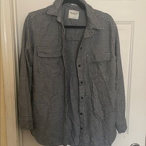Abercrombie Black and White Checkered Oversized Jacket